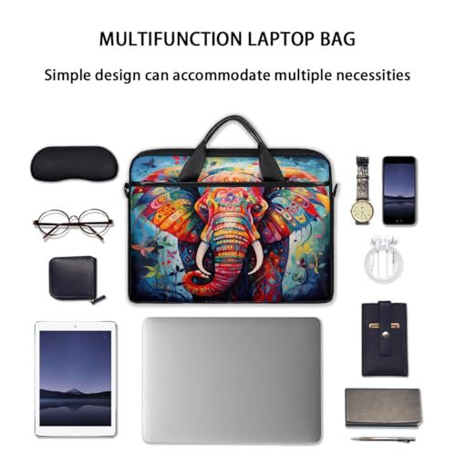 Bolso para laptop con elefante boho pintura al óleo 15 pulg miniatura 7