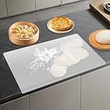 Edelstahl Schneidebrett Arbeitsplatte küche Doppelseitiges Design, Nudelbrett Brotschneidebrett mit Rutschfester Unterlage, Knetbrett Küchenbrett Teigbrett, 80 * 50 cm