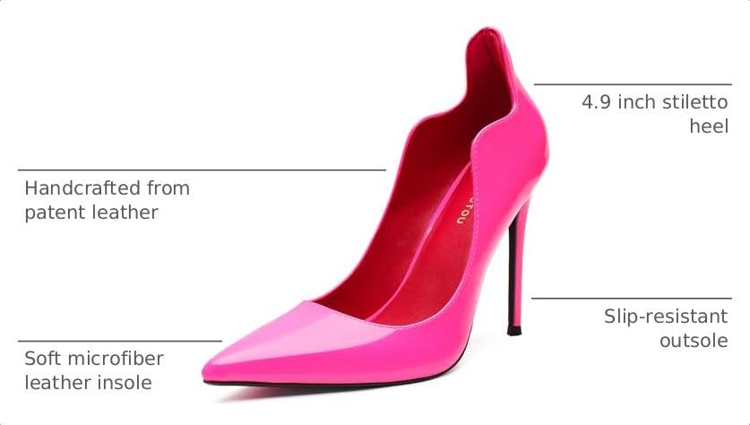 Image of Unisex High Heels for Men and Women 4.9 Inch Stiletto Heels