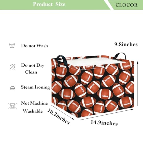 Image of CLOCOR Rectangular Storage Basket Empty,Gift Basket,Waterproof Storage Bin with Handles,Room Decor(Big Rugby)