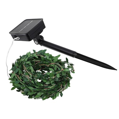 Luces solares de cadena exterior con hojas falsas 50 LED 5m