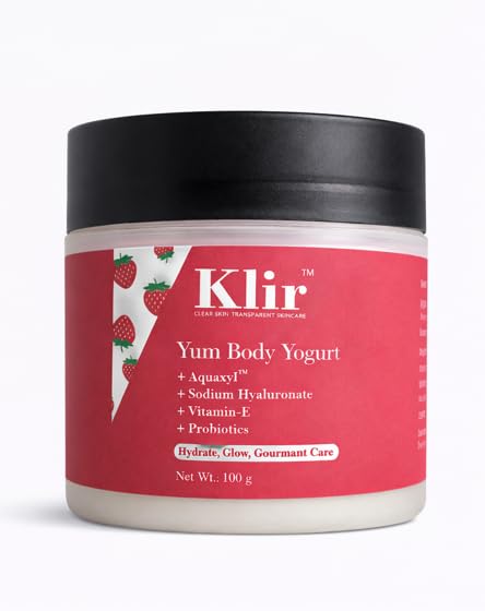 Image of Klir Yum Body Yogurt - Probiotic Strawberry Body Lotion with Hyaluronic Acid & Vitamin E - 100gm