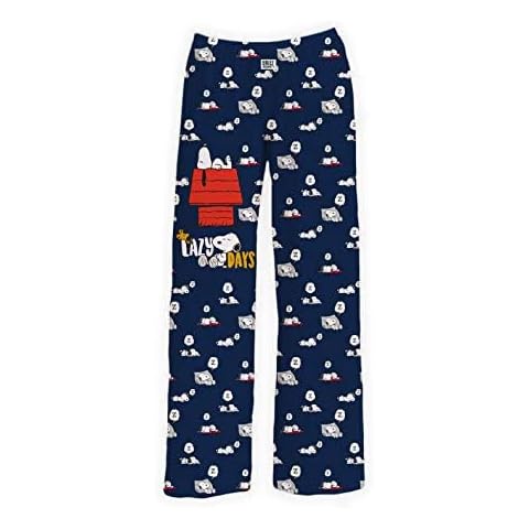 BRIEF INSANITY Snoopy Unisex Lounge Pajama Pants - Comfy, Loose-Fit, Ultra-Soft - Snoopy Lazy Days Sleep Bottoms (X-Large) Cover