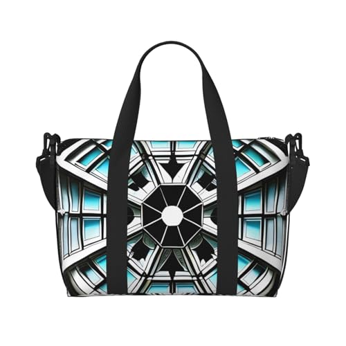 Large Duffel Bag for Men Women, Cute Carry On Tote for Travel, Gym, Weekend Use, Printed Octagon Building, 19.7