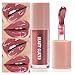 Beauty Glazed Rose Nude Tint Glass Shine Lip Oil Gloss – High Pigment Hydrating Lip Serum Jelly Lip, Non-Sticky Mirror Glazed Finish, Smooths Lip Lines, Plumping Juicy Shine