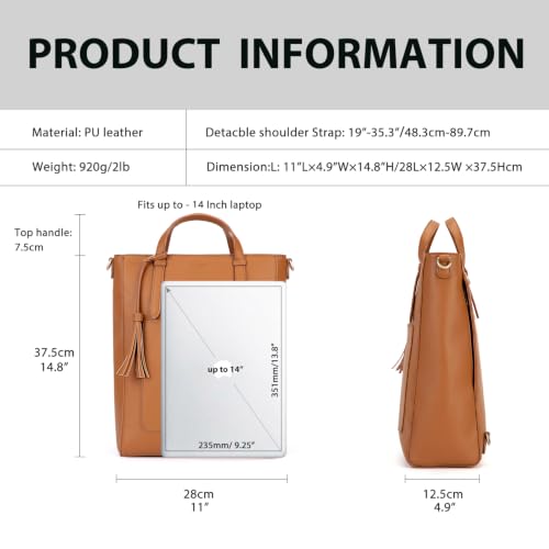 ECOSUSI Vegan Leather Convertible Bag