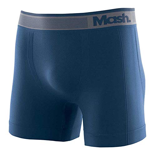 Boxer Microfibra sem Costura Básico, Mash, Masculino, Azul, M