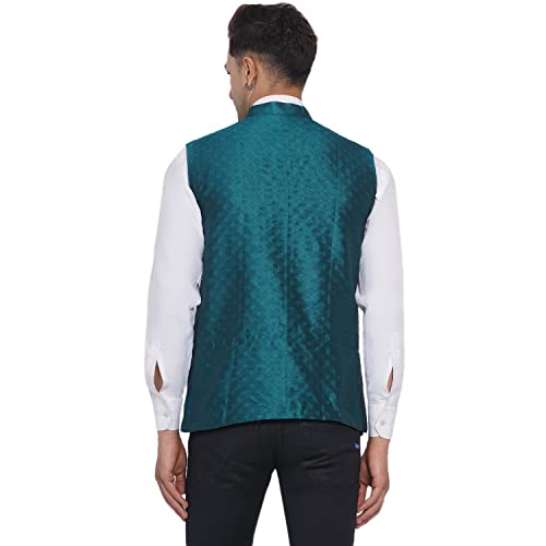 Image of Veera Paridhaan Men's Jacquard Printed Nehru Jacket