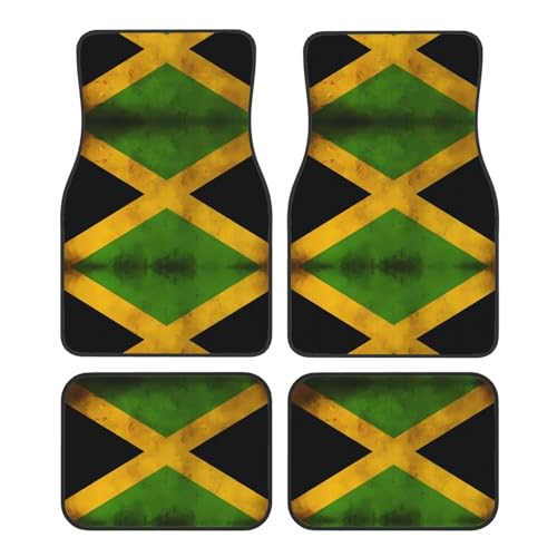 Tapis de voiture drapeau jamaïcain BROLEO universels et robustes pour protection de sol auto