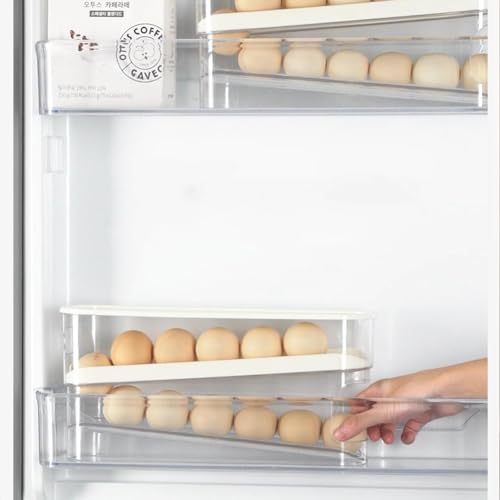 Eierspender Kühlschrank,2 Schichten Rollender Eierspender, Platzsparende Eierhalter, Eier Organizer, Platzsparende Eierbehälter für Kühlschrank