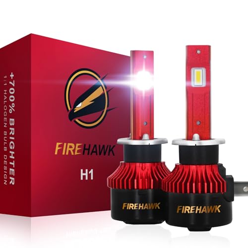 Image of Firehawk 2026 New H1 LED Bulbs 50000LM 700% Brighter 6000K Cool White Japanese Chips IP68 Waterproof Fog Light, Pack of 2