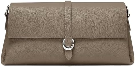 CHUNLI Genuine Leather Clutch Purses for Women Shoulder Bag Trendy Top-Handle Handbags with 2 Adjustable Straps