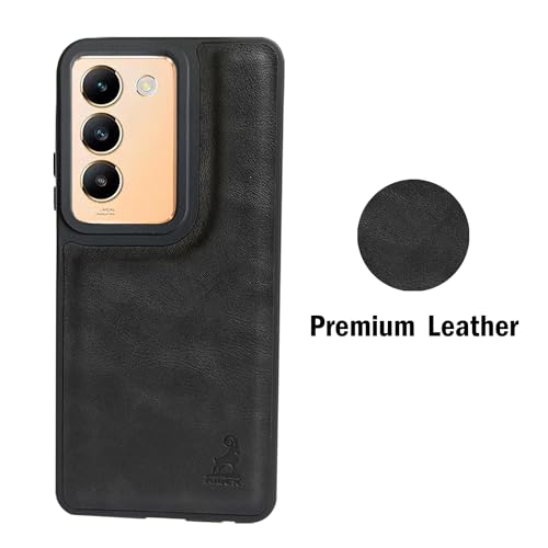 Image of AIBEX Shield Back Cover Case Compatible with Vivo T3 5G / Vivo Y200e 5G Back Cover | Flexible Vegan Leather | Full Camera Protection | Raised Edges | Super Soft-Touch | Bumper Case