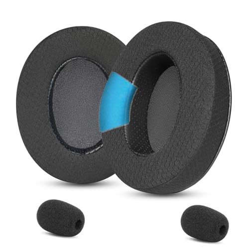 YunYiYi Ersatz-Ohrpolster, kompatibel mit Roccat Elo 7.1 Air/Elo 7.1 USB/Elo X Gaming-Headsets mit atmungsaktivem Netz-Memory-Schaum-Zubehör, Schwarz