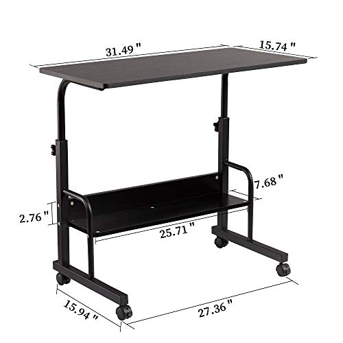 GAJOO-Mobile-Side-Table-Mobile-Laptop-Desk-Cart-3150-Inches-Tray-Table-Adjustable-Sofa-Side-Bed-Table-Portable-Desk-with-Wheels-Student-Laptop-Desk-Black
