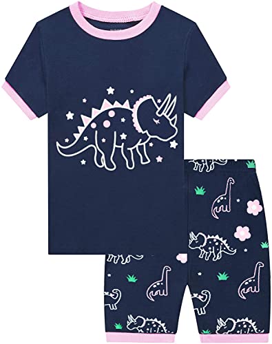 Little Hand Toddler Girls Pajamas Short Pjs Set Dinosaur Unicorn Jammies Cat Sleepwear Cotton Clothes 2-7 Years