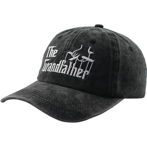 Image of Best Grandfather Ever Hat, Distressed Cotton Adjustable Funny Grandpa Baseball Cap