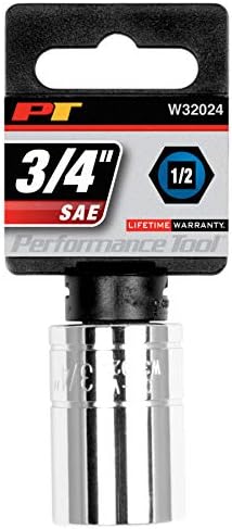Performance Tool W32024 6-Point Socket, 1/2" Drive, 3/4"