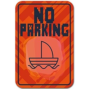 43LenaJon Geen parkeren met zeilboot metalen teken,Vintage Engineer Grade aluminium veiligheidsteken voor werven, wijken…