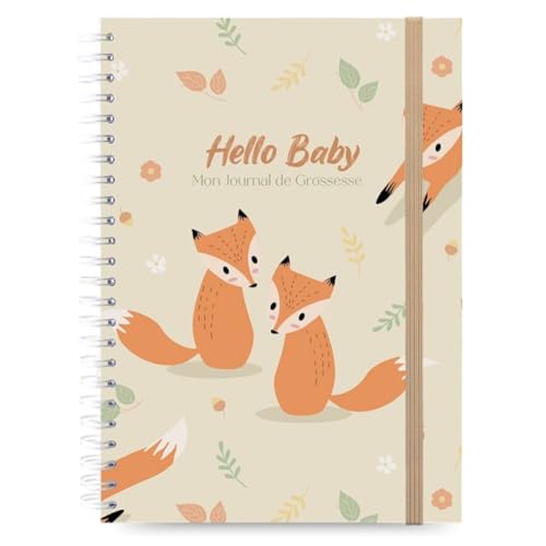 Journal de grossesse A5 Hello Baby : le cadeau de maternité idéal avec suivi bébé et renard