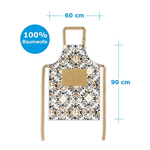 2friends Schürze Frauen Set, 1 Kochschürze Damen, 1 Ofenhandschuh, 2 Topflappen, Baumwoll-Backhandschuhe und Topflappen… - Image 4