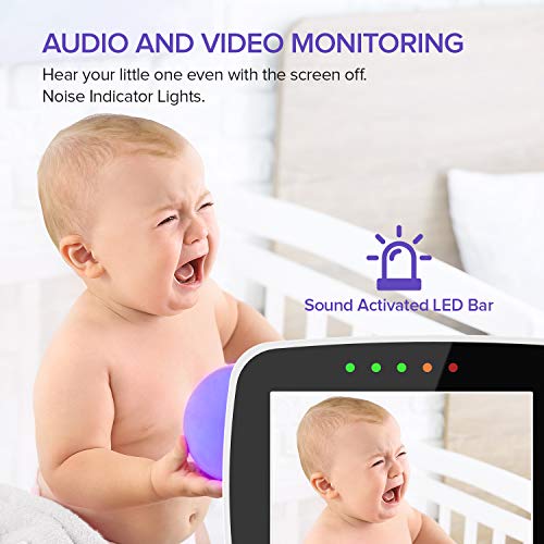 Baby Monitor with Remote Pan-Tilt-Zoom Camera|Keep Babies Safe with 3.5” Large Screen, Night Vision, Talk Back, Room Temperature, Lullabies, 960ft Range by GoodBaby SM35PTZ