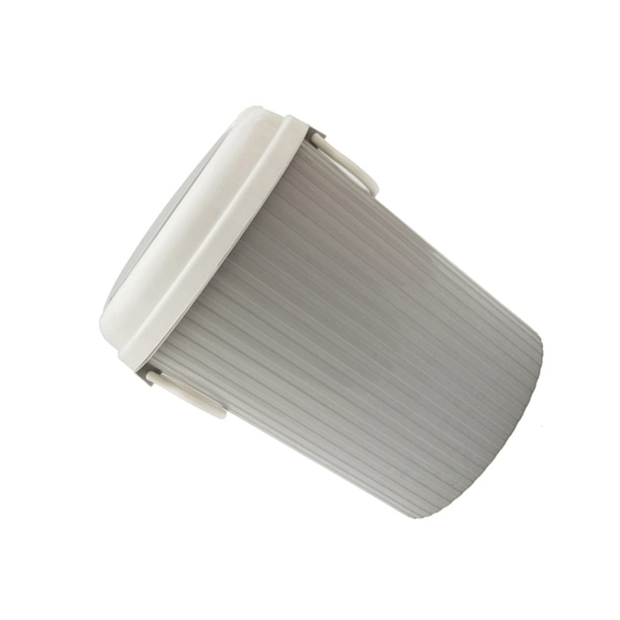 MAGICLULU Elegant Plastic Kitchen Trash Can Garbage Can Holder for Home Office Grey Small Size