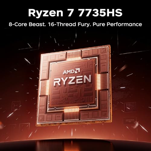 16.1" Gaming Laptop with Ryzen 7 7735HS Processor up to 4.75 GHz (Beat 13th i7-13800H), 8C/16T - 4800MHz 16GB RAM DDR5*2+512GB M.2 SSD,1200 FHD, HDMI, WiFi 6,12C Radeon 780M, Backlit Keyboard - Image 4