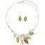 leaf jewelry set gold green-yellow
