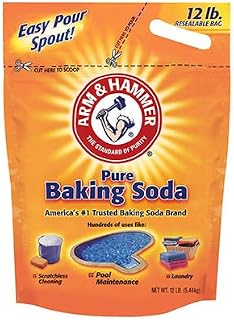 Arm & Hammer Pure Baking Soda 12lb - Food Grade Versatile Cleaner for Baking, Odor Control & Household Use