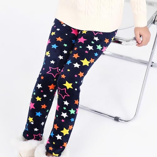 Girls Warm Fleece Lined Leggings Star Printed Thick Pants for Toddler Kids Fall Winter Thermal Tights Cotton Bottoms2