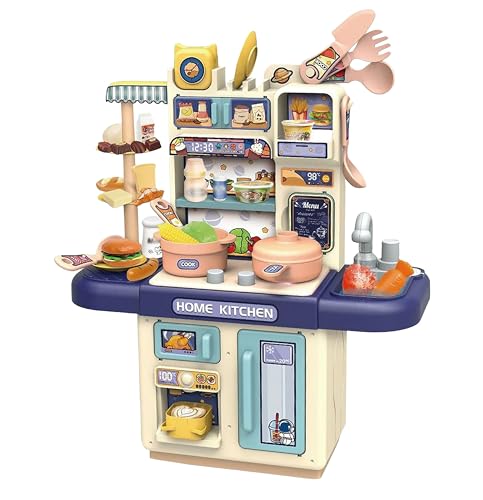 Image of VGRASSP Dream Kitchen Playset Toy Pretend Play Realistic Cooking Action Modern Kitchen Set - Light Up Stove Real Like Working Sink - Color As Per Stock