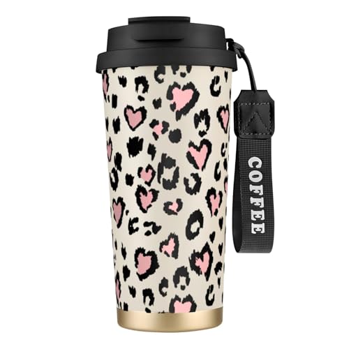 タンブラー ヒョウ柄 豹柄 マグボトル コーヒーカップ 水筒 保温 保冷 ウォーターボトル 蓋付き ストロー付き 直飲み おしゃれ プレゼント