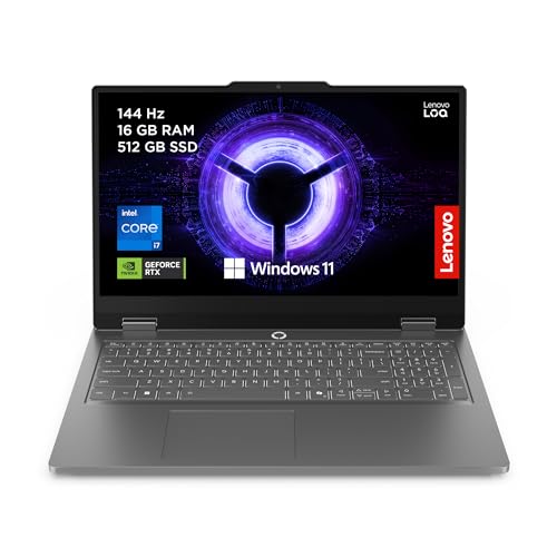 Lenovo LOQ Essential Gen 11 - Ordenador Portátil Gaming IA 15.6' FHD (Intel Core i7-13650HX, NVIDIA GeForce RTX 5050, 16GB RAM, 512GB SSD, 144 Hz, Wi-Fi 6, Windows 11 Home) QWERTY Español - Gris Luna