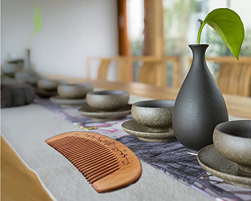 Murtyinl Wooden Hair Combs Fine Tooth Sandalwood Hair Brush Anti-Static Handmade Carved Pattern Pocket-Sized Travel Beard Comb Gift For Women Men Kids With Storage Bags #TOP3