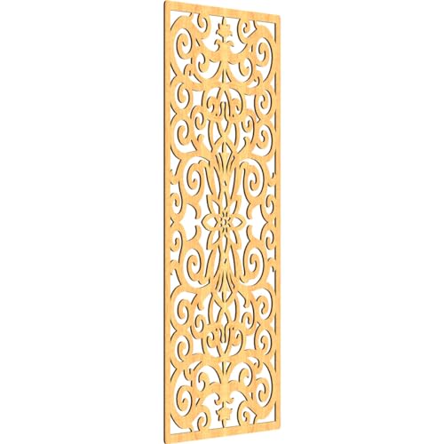 Image of Buel Decorative Pierced Fretwork Wood Wall Panels, 31 3 /8 inchW x 79 3 /8 inchH x 3 /8 inchT, Cherry