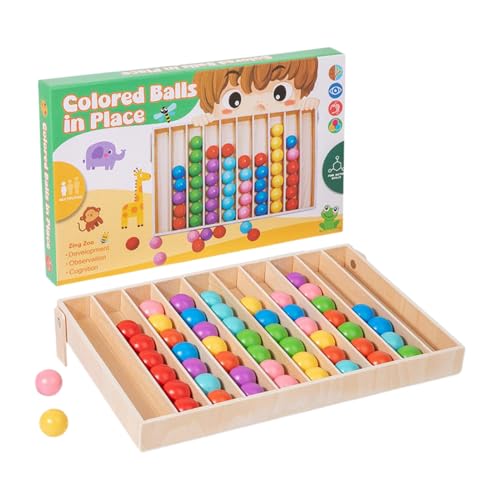 Genérico Juguetes para Clasificar Colores - Juego de Bolas para Ordenar por Color,Juguete De Madera para Desarrollo Cognitivo - para Niños Homeschool Guardería Preescolar Tutoría Viaje Cumpleaños