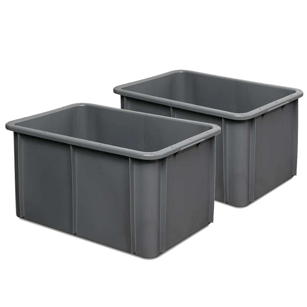 BRB 2 Lebensmittelbehälter, LxBxH 600x400x320 mm, 60 Liter, grau, geschlossen