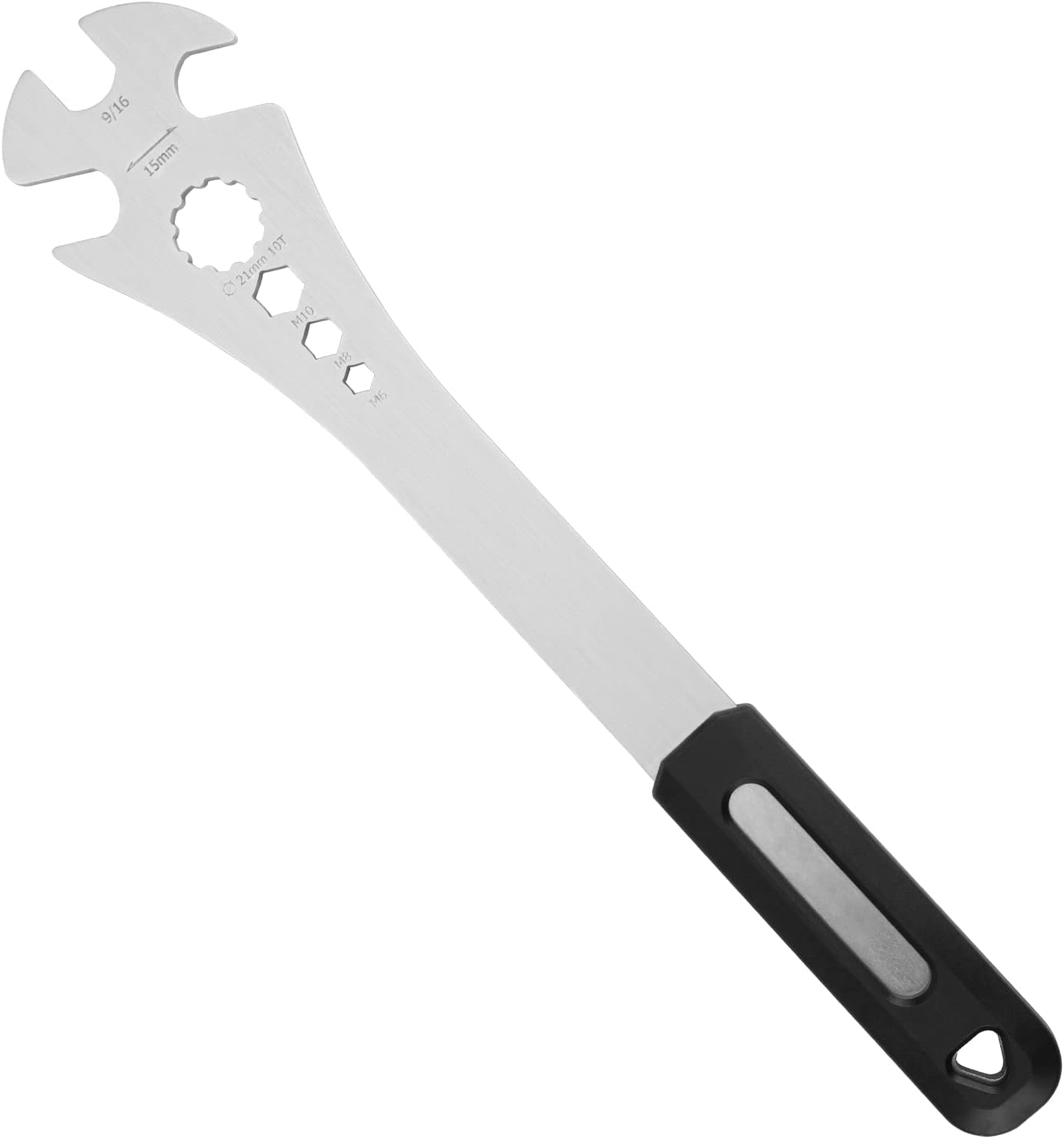 OumersQKURT Bike Pedal Wrench, Bicycle Pedal Removal Spanner with Extra Long Handle, Multi-use 15mm,9/16 Pedal Removal Tool and 10mm/8mm/6mm Hexagon Hole