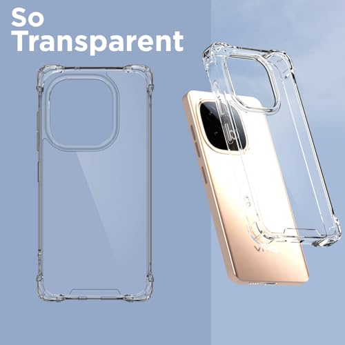 Image of Outlouders Back Cover for iQOO Neo 10 5G / Vivo Y300 GT 5G Clear Transparent PC + TPU Bumper Case with Raised Edges for Shockproof Protection (Transparent)