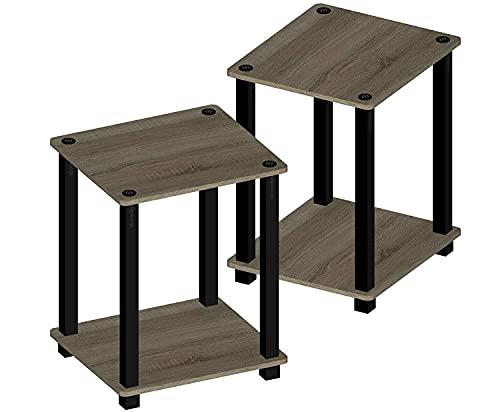 Image of Ash & Roh 2-Tier End Table Adjustable Storage Shelf, Modern Night Stand, Sofa Table for Small Space, Living Room, Bed Room. (2 x 2 End Table)