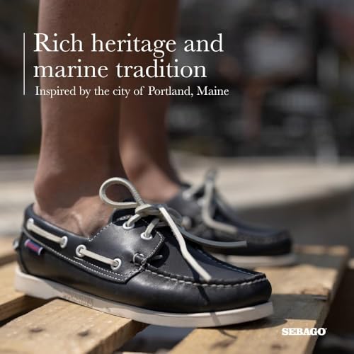 Image of Sebago Portland Boat Shoes - Full-Grain Leather Moccasins, Handsewn with Leather Sock Lining and Non-Marking, Slip-Resistant Sipped Rubber Outsoles
