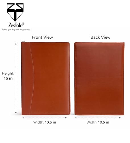 Image of ZesTale Professional Leatherette Material 2 Ring File Folders, Conference Folder| Certificate Document Folder | Certificates Folder | Leather folders for documents | Folders with 15 Leafs(200 Micron)