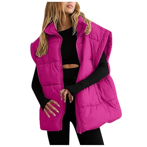 Gilet d'hiver surdimensionné femme veste légère rembourrée isolée avec poches