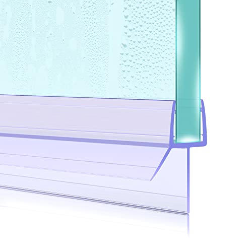 Sarsumir Joint Porte Douche, 30 cm, Barre De Seuil De Douche Anti Débordement Autocollant, PVC Scellés pour La Douche en Verre De Douche avec Une Épaisseur De Verre 4-6 mm Cover