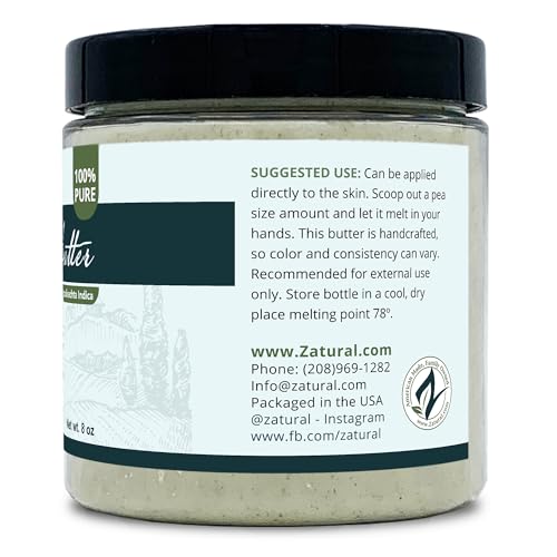 Zatural Organic Neem Butter-Shea Butter, Coconut Oil, Neem Oil, Neem Leaf, Marula Oil, Kokum Butter, Rosemary (8 Ounce)