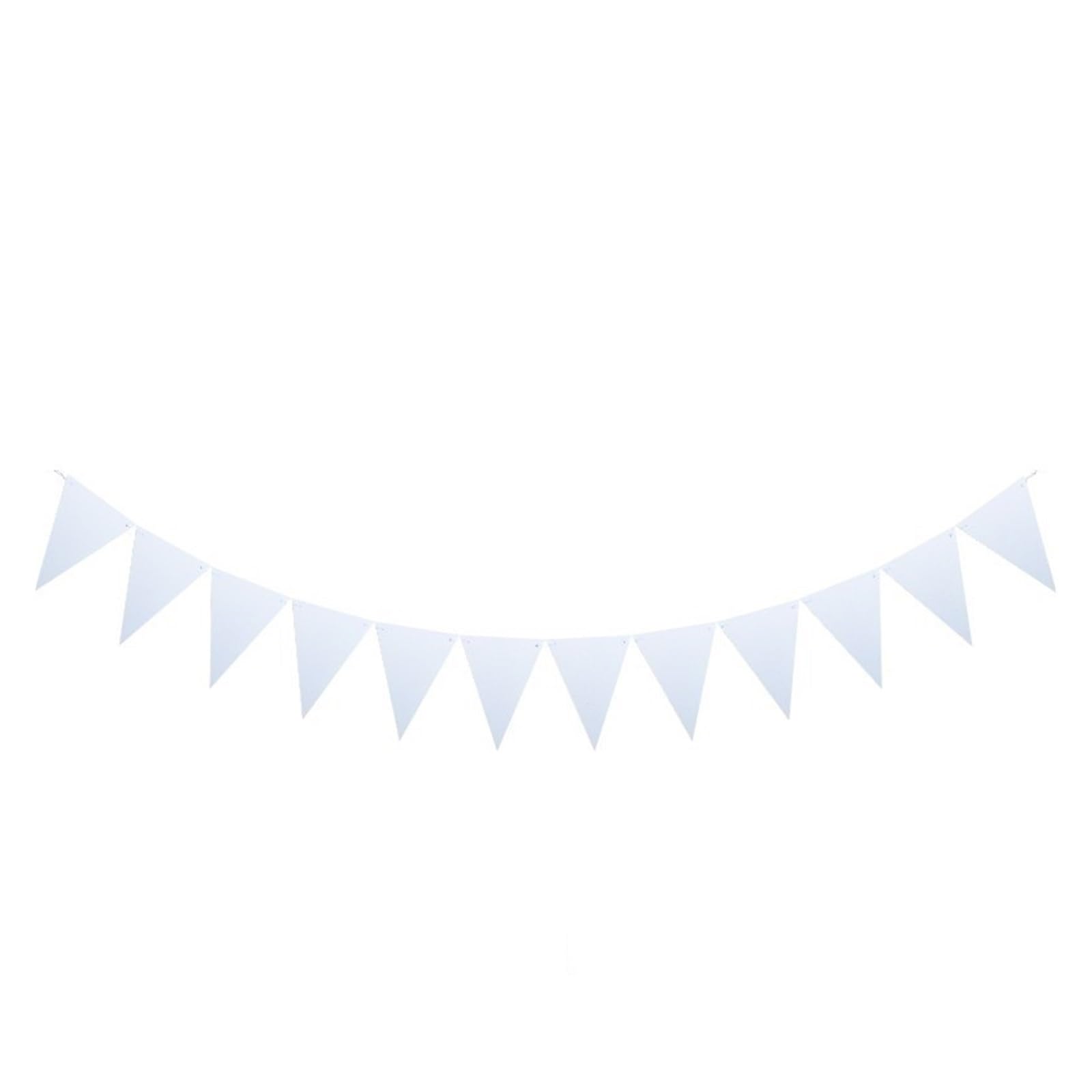 Wimpelkette aus Papier, für Feiertage, Schönheit, Hochzeit, Girlande, Geburtstag, Party, feierlich, 10 / 8 m, Schwarz / Weiß / Rosa (Weiß, 8 m)