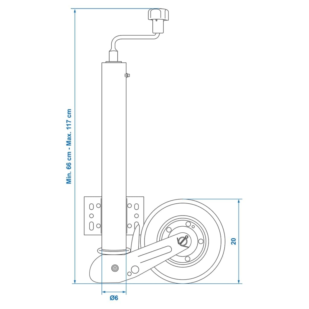 ProPlus Koło podporowe 60 mm felga stalowa z pełnymi gumowymi oponami 200 x 60 mm składane