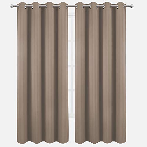 Image of LEMOMO Blackout Curtains 66 x 84 inch /Cappuccino Curtains Set of 2 Panels /Thermal Insulated Room Darkening Bedroom Curtains