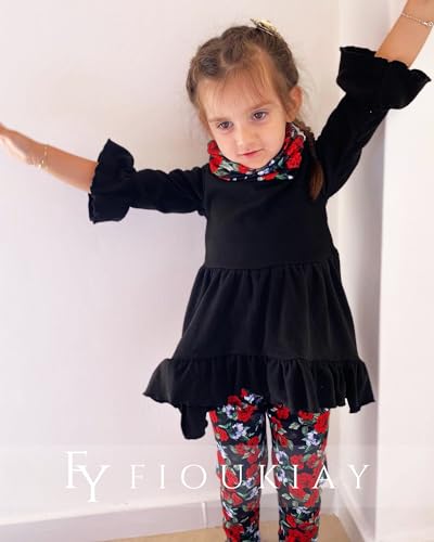 Image of fioukiay 6 Years Girl Fall Clothes Toddler Girl Winter Clothing Sets Little Kids Boutique Clothes